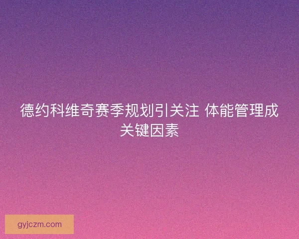德约科维奇赛季规划引关注 体能管理成关键因素